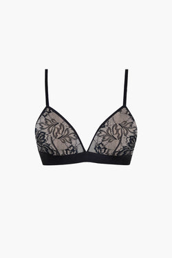 Soutien-gorge Triangle Fleurs Noir