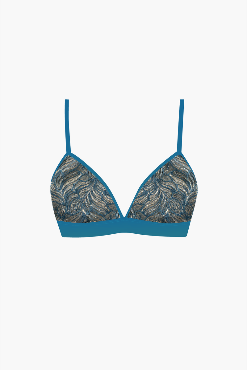 Soutien-gorge Triangle Venise Bleu Paon