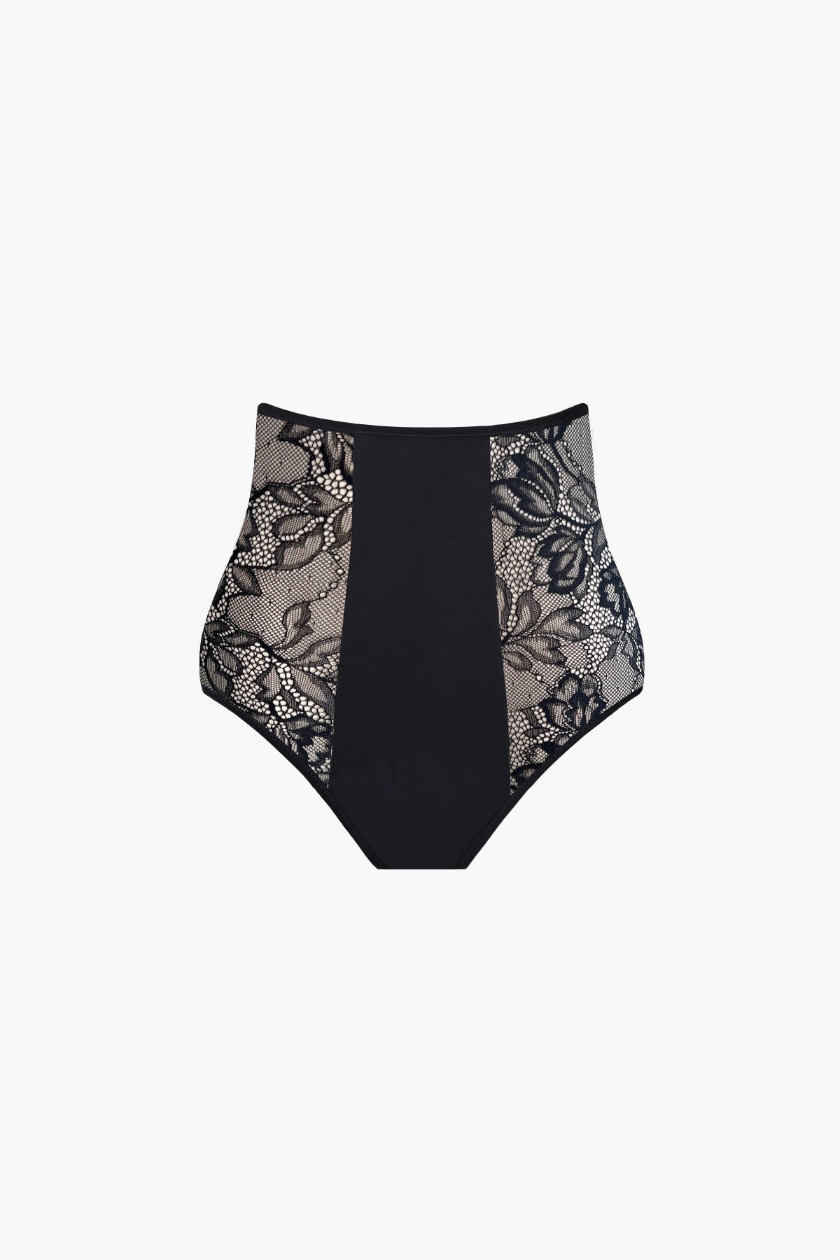 Culotte Absolu Rhéa Taille Haute Fleurs Noire