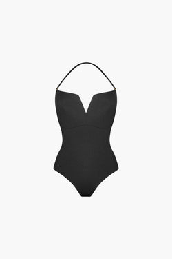 Maillot de Bain French Riviera Noir Côtelé