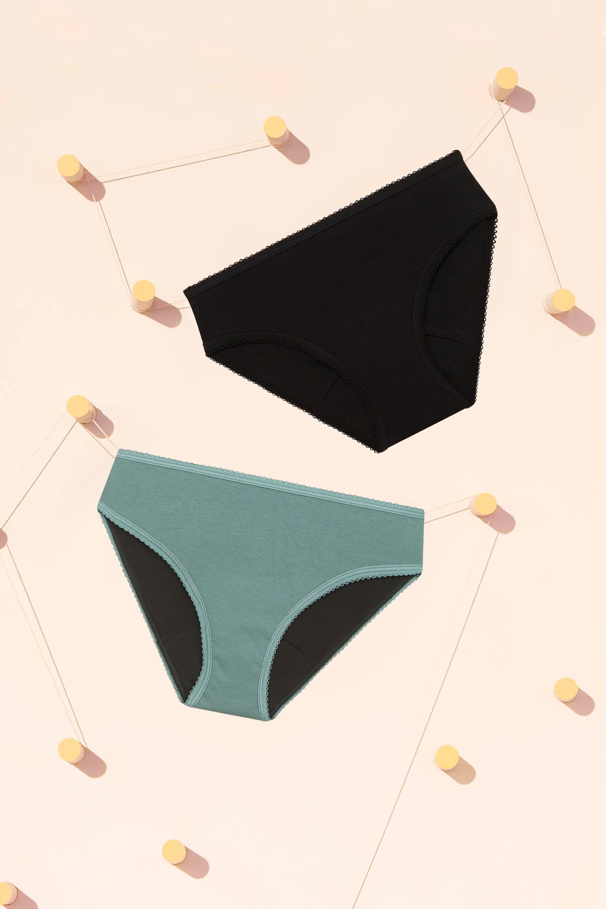 Pack Duo - Culotte Gaïa Noire & Culotte Gaïa Bleu Vintage