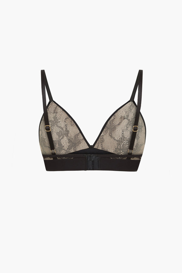 Soutien-gorge Triangle Fleurs Noir